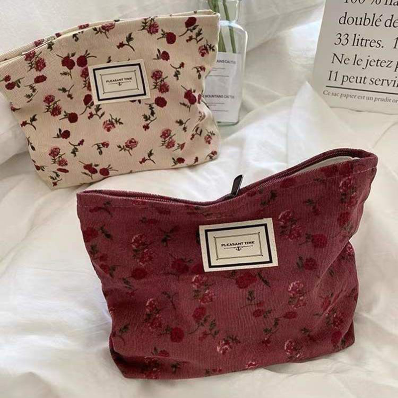 Corduroy Flower Cosmetic Bag C - огляд і ціна Korean Skincare Routine