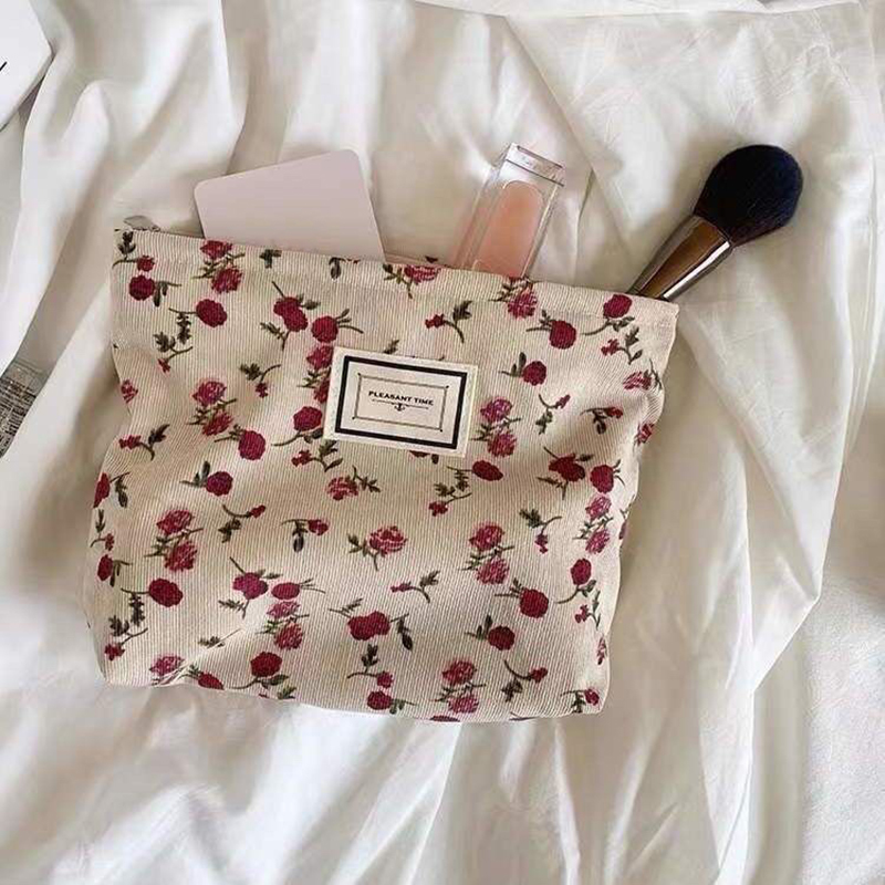 Corduroy Flower Cosmetic Bag C - огляд і ціна Korean Skincare Routine